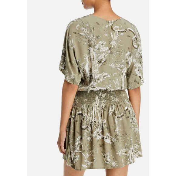 Anine Bing Kaine Womens Printed Smocked Mini Dress SZ M - Picture 2 of 9